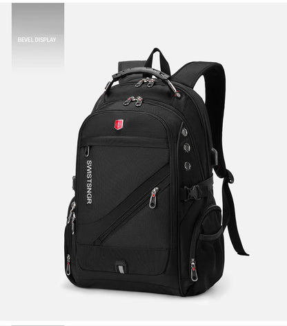 Waterproof 15.6/17.3 Inch Laptop Backpack Men USB Charging Swiss Backpack Travel Women Rucksack Male Vintage School Bag Mochila