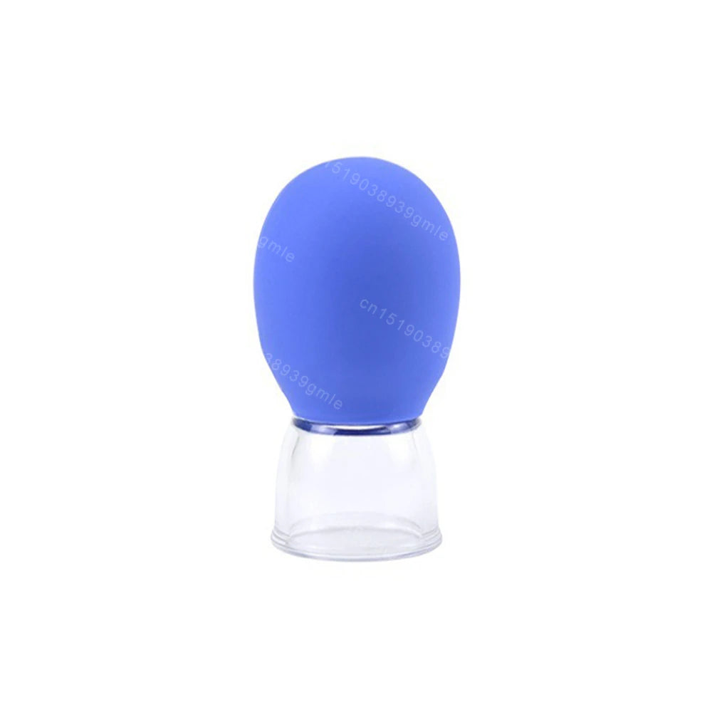 Silicone Face Massager Vacuum Eye Skin Face Lifting Facial Cups Anti Cellulite Jar Anti-Wrinkle Cupping Therapy Beauty Tool 1pc-Blue
