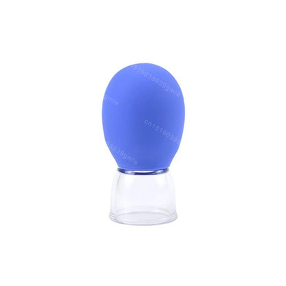 Silicone Face Massager Vacuum Eye Skin Face Lifting Facial Cups Anti Cellulite Jar Anti-Wrinkle Cupping Therapy Beauty Tool 1pc-Blue