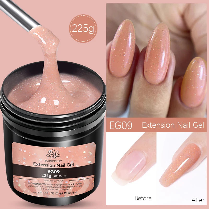 BORN PRETTY 250g Translucent Jelly Red Nude Gel Nail Polish Winter Autumn Manicure Soak Off UV LED Nail Art Gel Christmas Red 225g Extension09