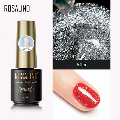 ROSALIND Hot-sale Bottle Gel Nail Polish Vernis Semi Permanent Primer Top Coat Bright Classic For Nail Art Design LED/UV Lamp RALTOP