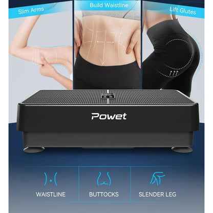 POWET Vibration Plate Exercise Machine for Weight Loss, Woukout & Lymphatic Drainage – Whole Body Vibrating