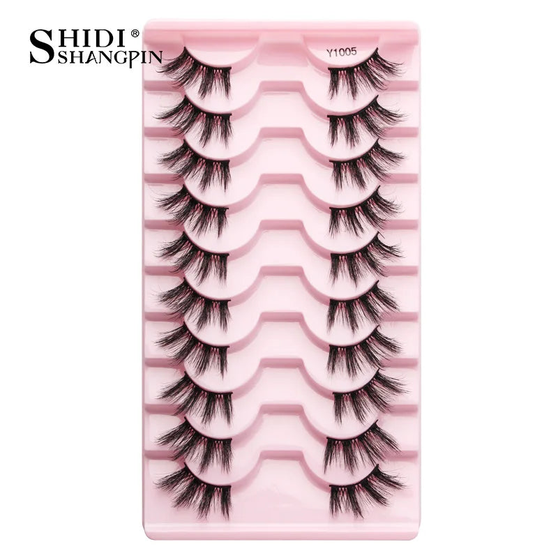 Half Fake Eyelashes 5/10 Half Lashes Soft Natural Cat Eye Lashes Makeup Tool Extension Fluffy Faux Cils maquiagem Half Lashes 10pairs-Y1005