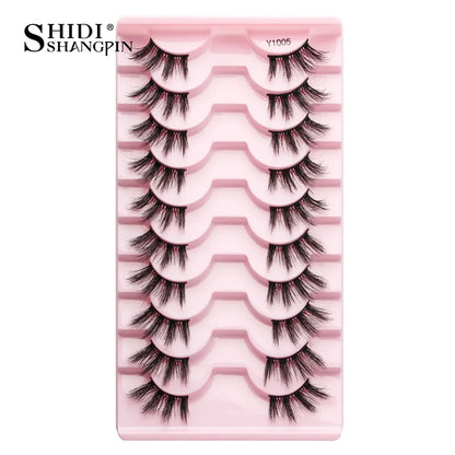 Half Fake Eyelashes 5/10 Half Lashes Soft Natural Cat Eye Lashes Makeup Tool Extension Fluffy Faux Cils maquiagem Half Lashes 10pairs-Y1005