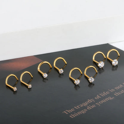 1PC Titanium 18G /20G 1.5/2/2.5/3mm Zircon Gem Nose Stud Piercing Screw Prong CZ Nostril Earring Nariz Piercings Sexy Jewelry Badiee Stylez