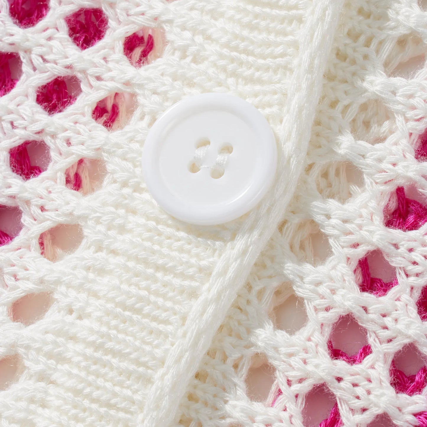 Women With Summer V-neck Button Top & Wide Leg Pants Suits Spring Crochet Hollow Knitted Set Woman 2 Pieces Striped Print