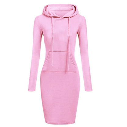 Fashion Sweatshirt Dresses Women's Pocket Hooded Casual Dresses Mini Dresses Badiee Stylez