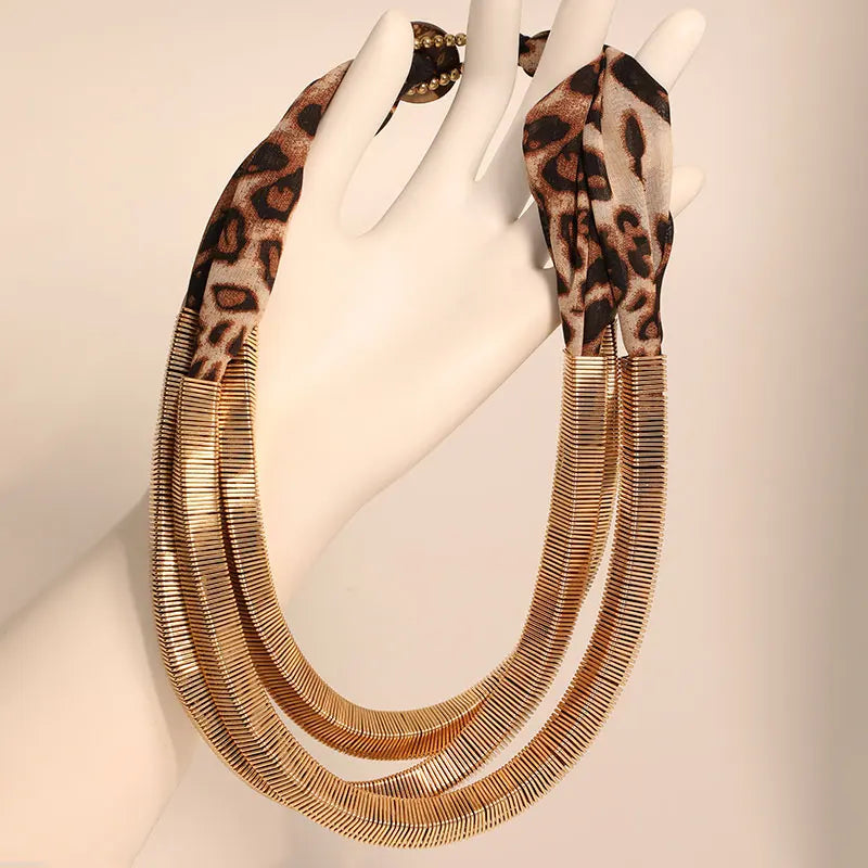 Statement Vintage Leopard Chains Necklace Women Girl Trendy Vintage Wedding Party Jewelry