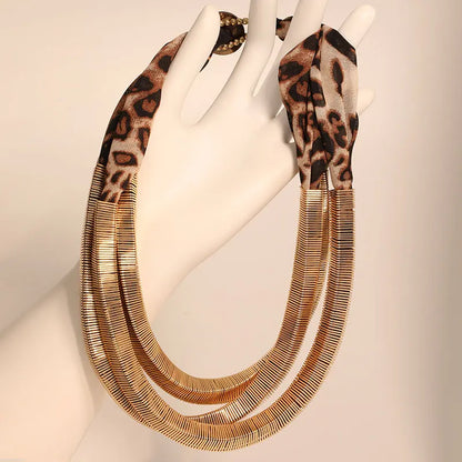 Statement Vintage Leopard Chains Necklace Women Girl Trendy Vintage Wedding Party Jewelry