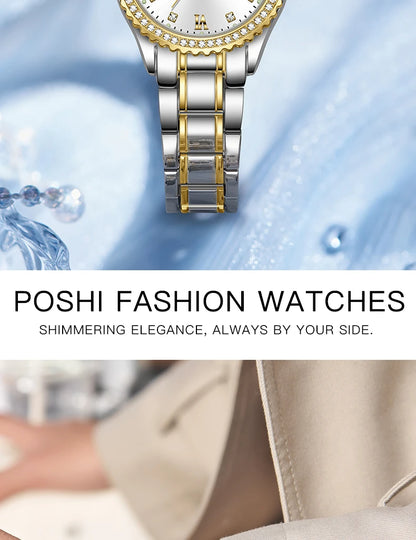 POSHI 990 Fashion Women Watch Elegant Business Quartz Wristwatch Lady Casuan Dress Watches With Date Display Original Clock