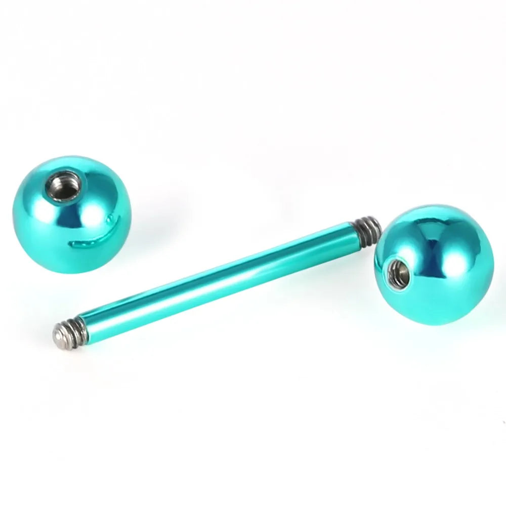 7pcs/lot Titanium Plated Piercing Tongue Rings Bars Girls 14G Tongue Piercing Barbells Stainless Steel Body Jewelry SD84 Badiee Stylez