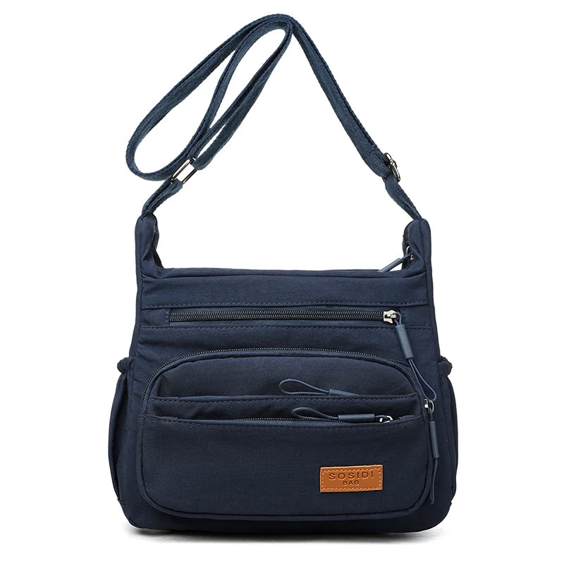 Multiple pockets Nylon Purses And Handbags Women Shoulder Bag Luxury Handbags Women Bags Designer Crossbody Bags for Women 2025 Deep Blue
