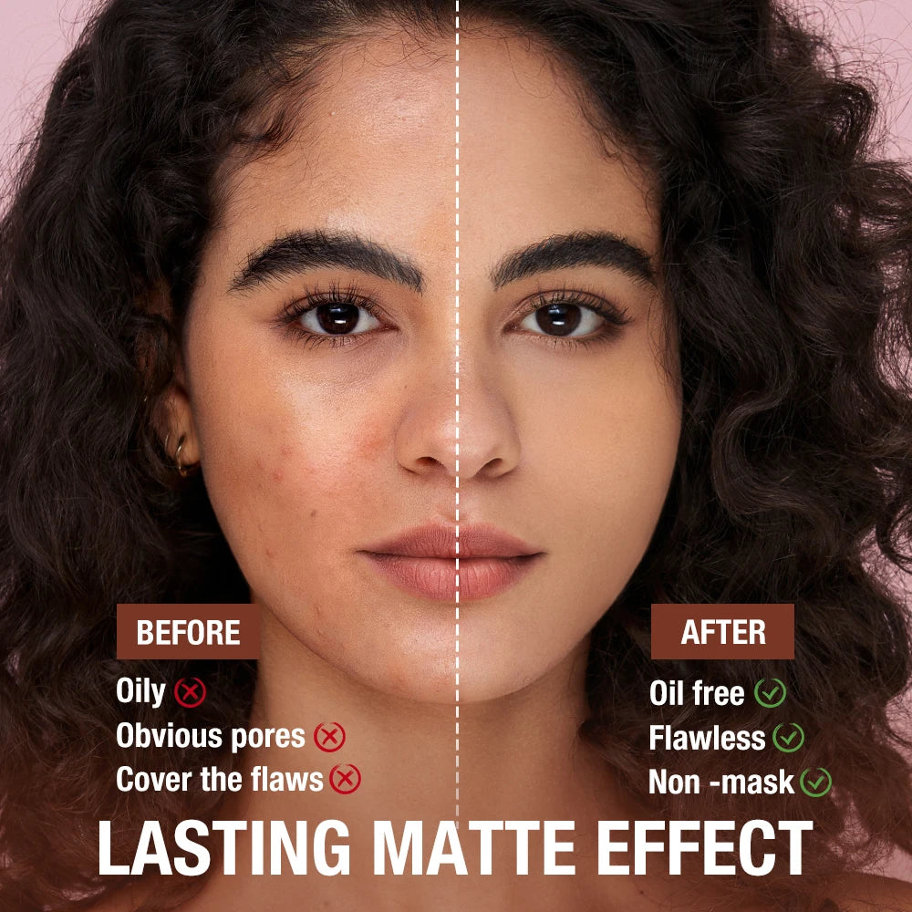 O.TWO.O Face Powder Oil-control 24 Hours Long Lasting Waterproof Matte Face Makeup Cosmetic Setting Compact Powder