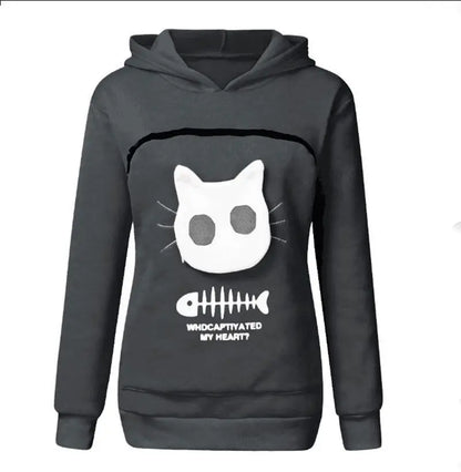 S-3XL Cat Lovers Hooded Sweatshirt Kangaroo Dog Pet Paw Dropshipping Pullovers Cuddle Pouch Fish Pocket Hoodie DG