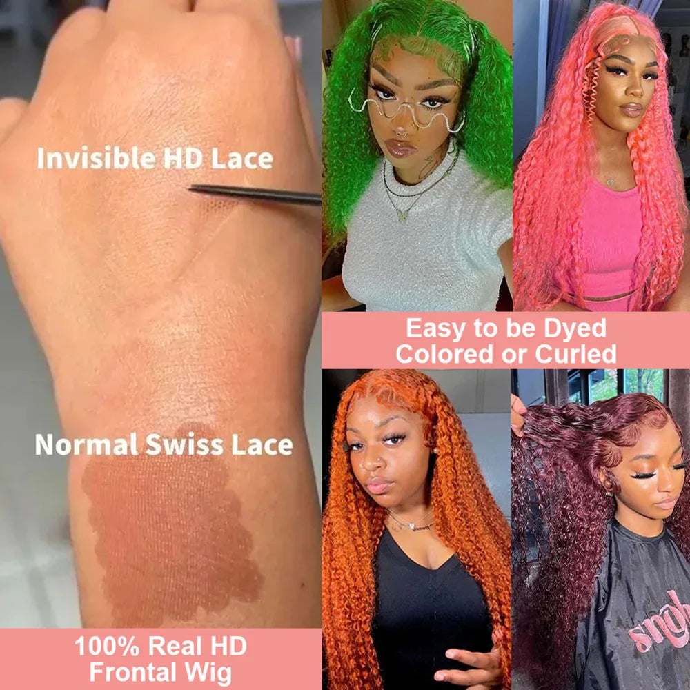 613 Blonde HD Lace Frontal Wig 13x4 13×6 Deep Wave Lace Front Human Hair Wig Colored Curly Wigs Water Wave Wigs For Women ﻿ ﻿ Badiee Stylez
