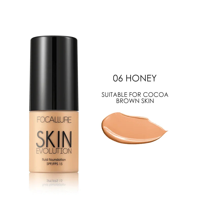 Focallure Base Face Liquid Foundation Cream Full Coverage Concealer Oil-control Moisturizing Foundation Cream Makeup For Women 06