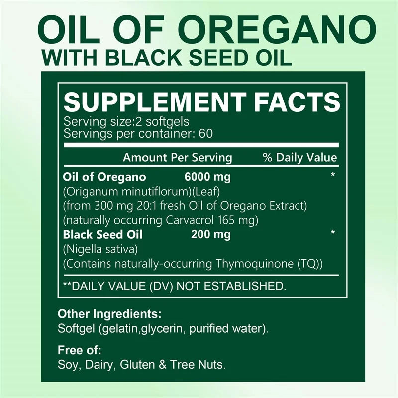 Oregano Oil - Promotes Digestion and Intestinal Health, Balance Intestinal Flora, Antioxidant, Enhances Immunity
