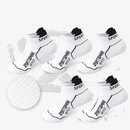 5 Pairs sport Socks High Quality Men's Summer Man Short Socks Breathable Ankle Socks Cotton Black Thin Cut Run Men Socks 5 white EUR40-44 CHINA