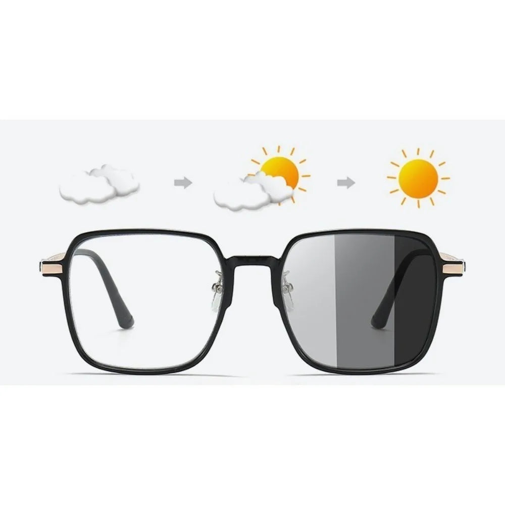 Photochromic Anti Radiation Glasses Metal Eyeglass For Woman Men Badiee Stylez