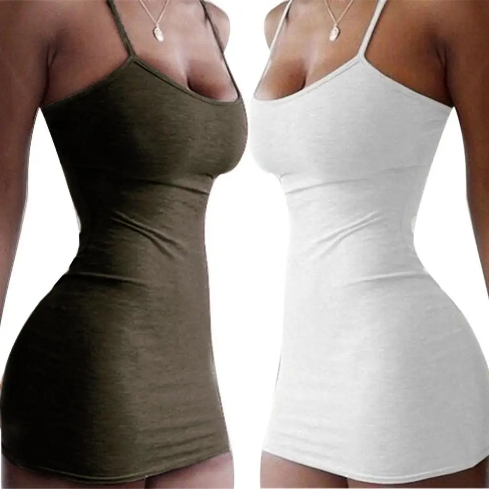 Durable Suspender Dress Skin-friendly Easy Cleaning Fashion Sheath Dress Nylon Dress for Anniversary