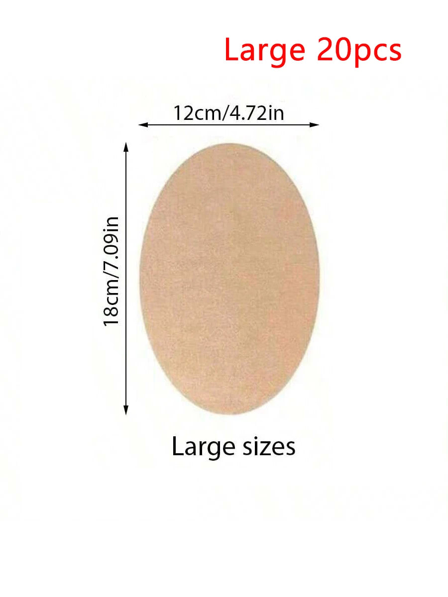 10/20/30/40pcs Anti-wear Stickers Invisible No Trace Thigh Tapes Disposable Anti Chafe Thigh Patch Body Anti-Friction Pad Women Khaki Large 20pc