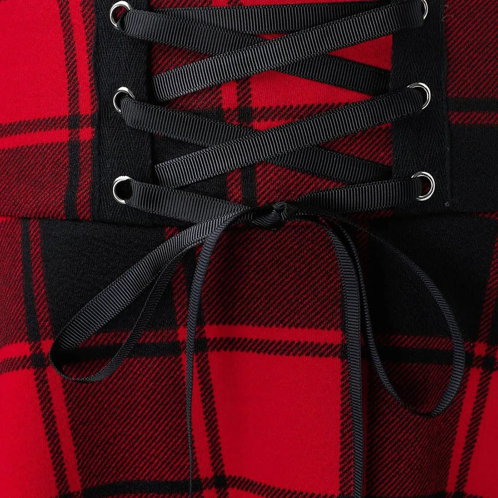 Black Checkered Women's Gothic Skirt Women Pleated Plaid Skirts Spring Autumn Girl Hip Hop Female Punk Goth Mini Skirt Clubwear