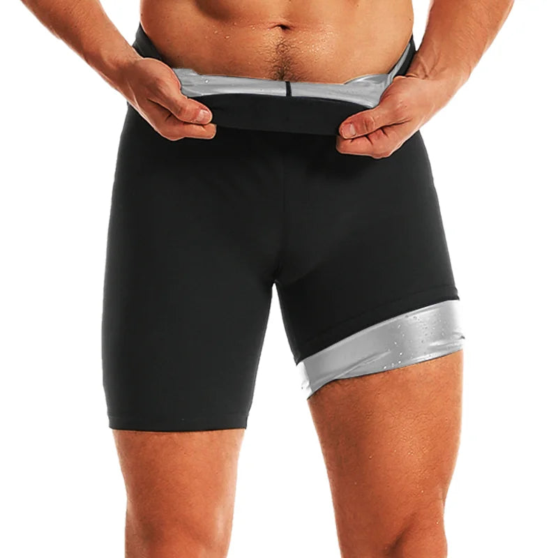 Men Sauna Suits Sweat Shorts Workout Slimming Fat Burning Fitness Abdomen Reducer Losing Weight Belly Trimmer Waist Trainer
