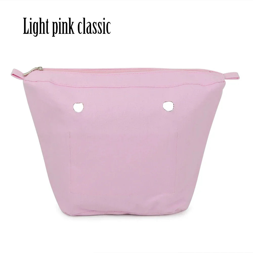 TANQU New Waterproof Inner Bag Organizer Insert Zipper Pocket for Classic Mini Obag Canvas Material for O Bag light pink Classic CHINA