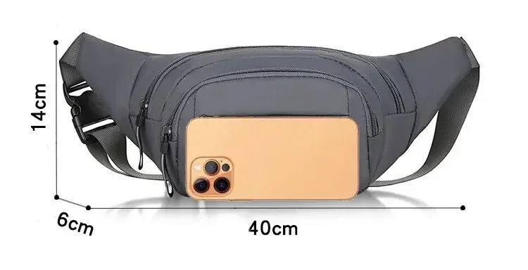 Men Canvas Fit Waistpack Mobile Fanny Waist Packs Men's Sports Outdoor Leisure Running Anti Theft Ultra Thin Invisible Waist Bag