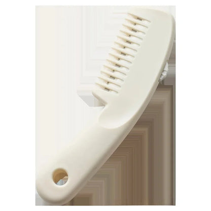 Portable Mini Hairdressing Comb Two-In-One Hair Cutting And Styling Professional Salon Comb for Black Hair And Wigs Almond White