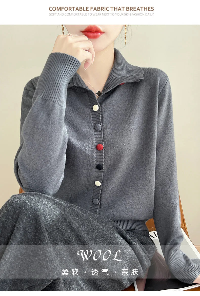 2024 New Cashmere Cardigan Women Long Sleeve Sweaters Cashmere Cardigan Autumn Winter Women Knitwear Fashion Coat
