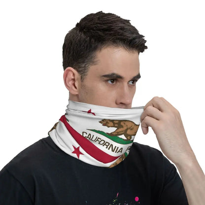 Flag Of California Thin Wrap Scarf Bandana Neck Gaiter Face Cover Headband