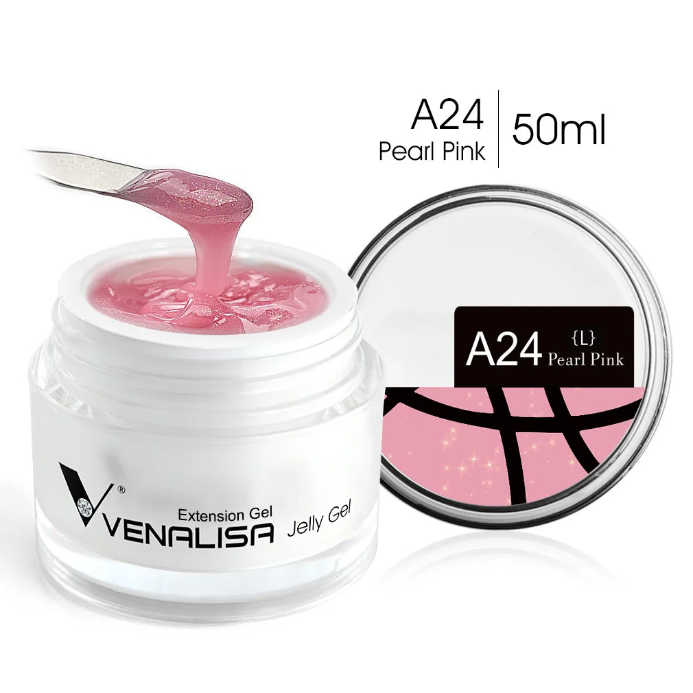 50ml Venalisa Soak off Thick Jelly Gel UV Construction Gel Builder Extend 24 Color Camouflage Milky White Nail Art Hard Nail Gel A24L