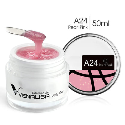 50ml Venalisa Soak off Thick Jelly Gel UV Construction Gel Builder Extend 24 Color Camouflage Milky White Nail Art Hard Nail Gel A24L