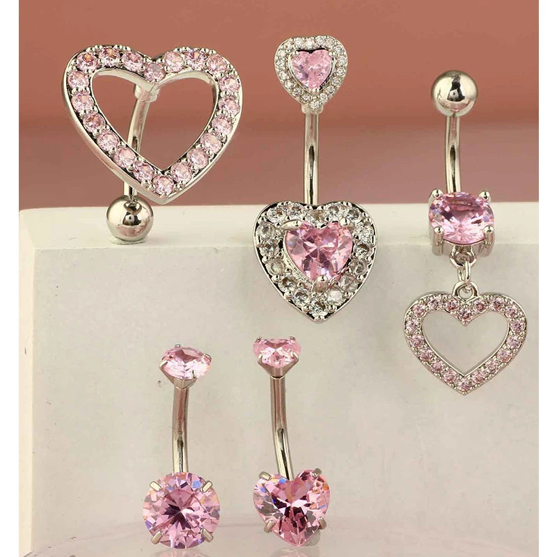 5PCS Cute Dangle Belly Ring Pack 14G Navel Piercing Bulk Sexy Belly Ring Set Belly Button Ring Lot Pircing Ombligo Jewelry style4