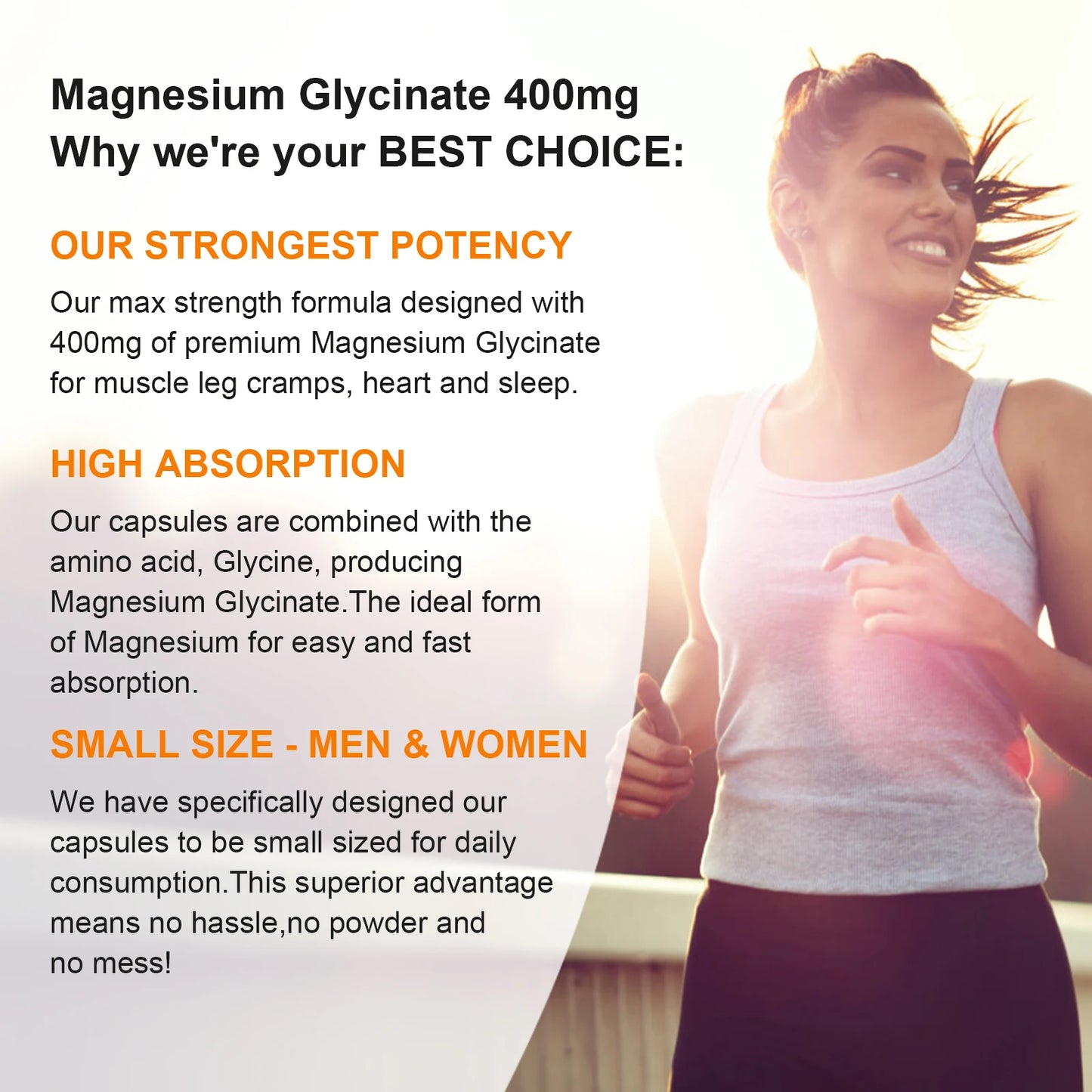 Magnesium Glycinate Supplement 400mg Magnesium with Vitamin D3 & B6 Supports Bone, Memory, Calm, Mood & improve Sleep, 120pcs