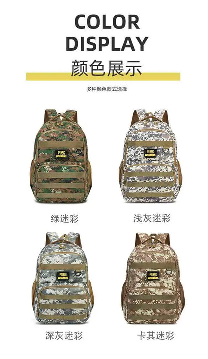 Camouflage Tactical Backpack for Men Large Capacity Outdoor PUBG Style Waterproof Travel School Bag Multifunctional for Daily Us