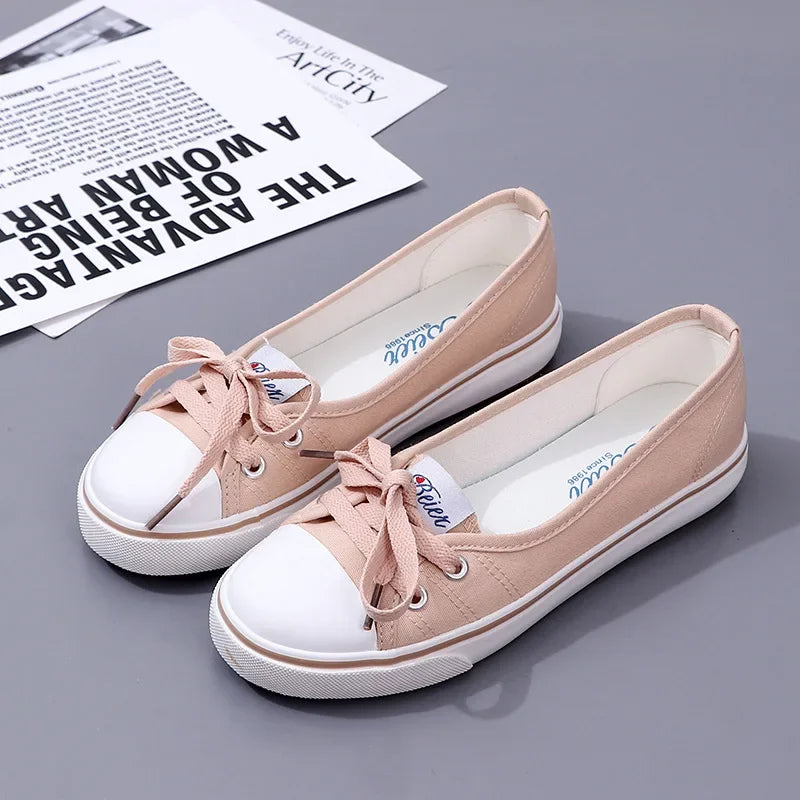 Canvas Small White Shallow Cut Summer Flat Sport Casual Ladies Soft Sneakers Platform Zapatillas De Mujer Tenis Women Luxury Khaki