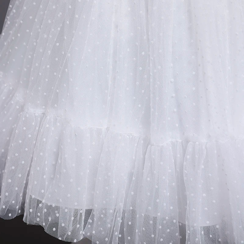 Elegant Girl Fluffy Dress Flower Baby Wedding Ceremony Costume Birthday Outfits White 1st Communion Tutu Gown Kids Gala Clothes