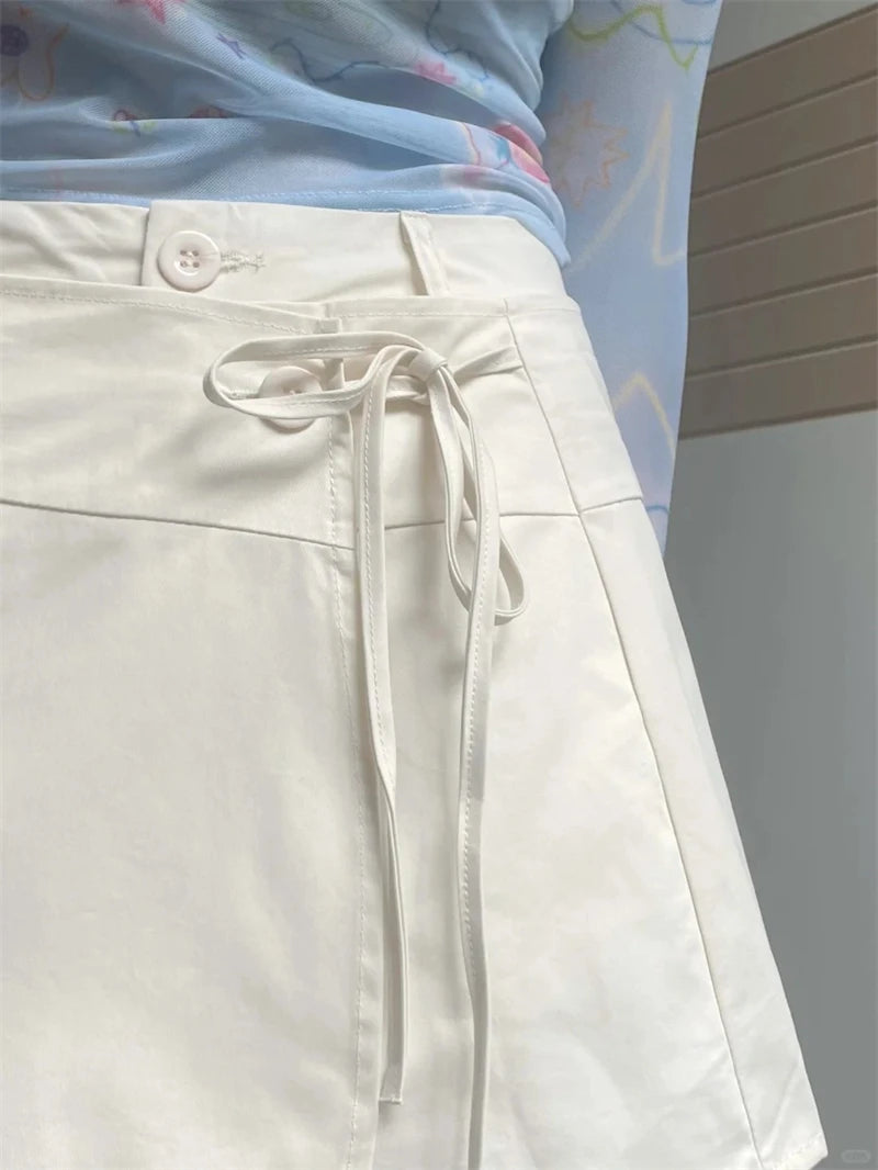 Women's Off White Pants Harajuku Streetwear Oversize Parachute Pants Y2k Retro 2000s Aesthetic Vintage Trousers Fashion Clothes Badiee Stylez