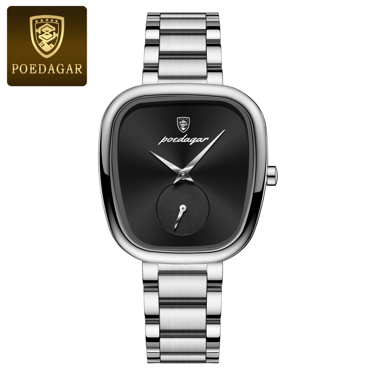 POEDAGAR Luxury Watch for Woman Waterproof Stainless Steel Quartz Ladies Watch High Quality Women's Watches Elegant Female Clock 783 Silver Black