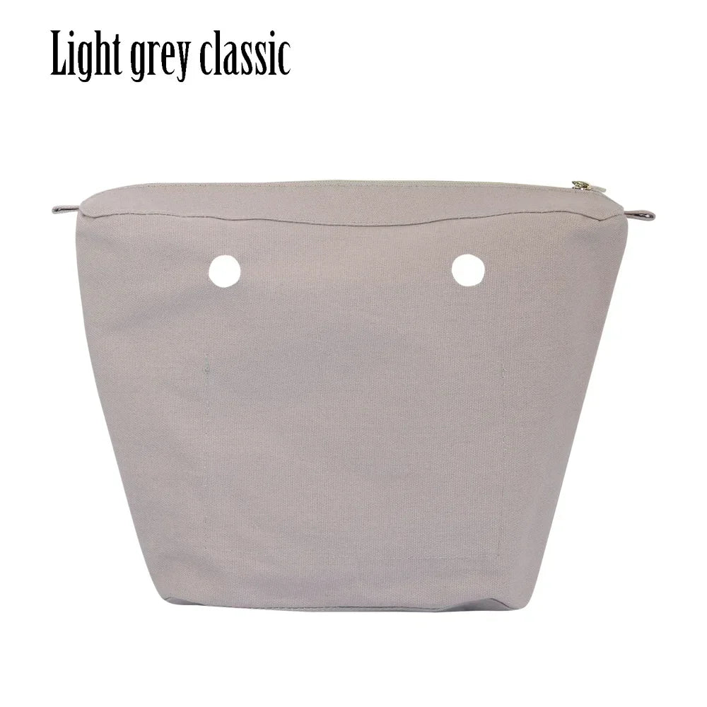 TANQU New Waterproof Inner Bag Organizer Insert Zipper Pocket for Classic Mini Obag Canvas Material for O Bag Light grey classic CHINA