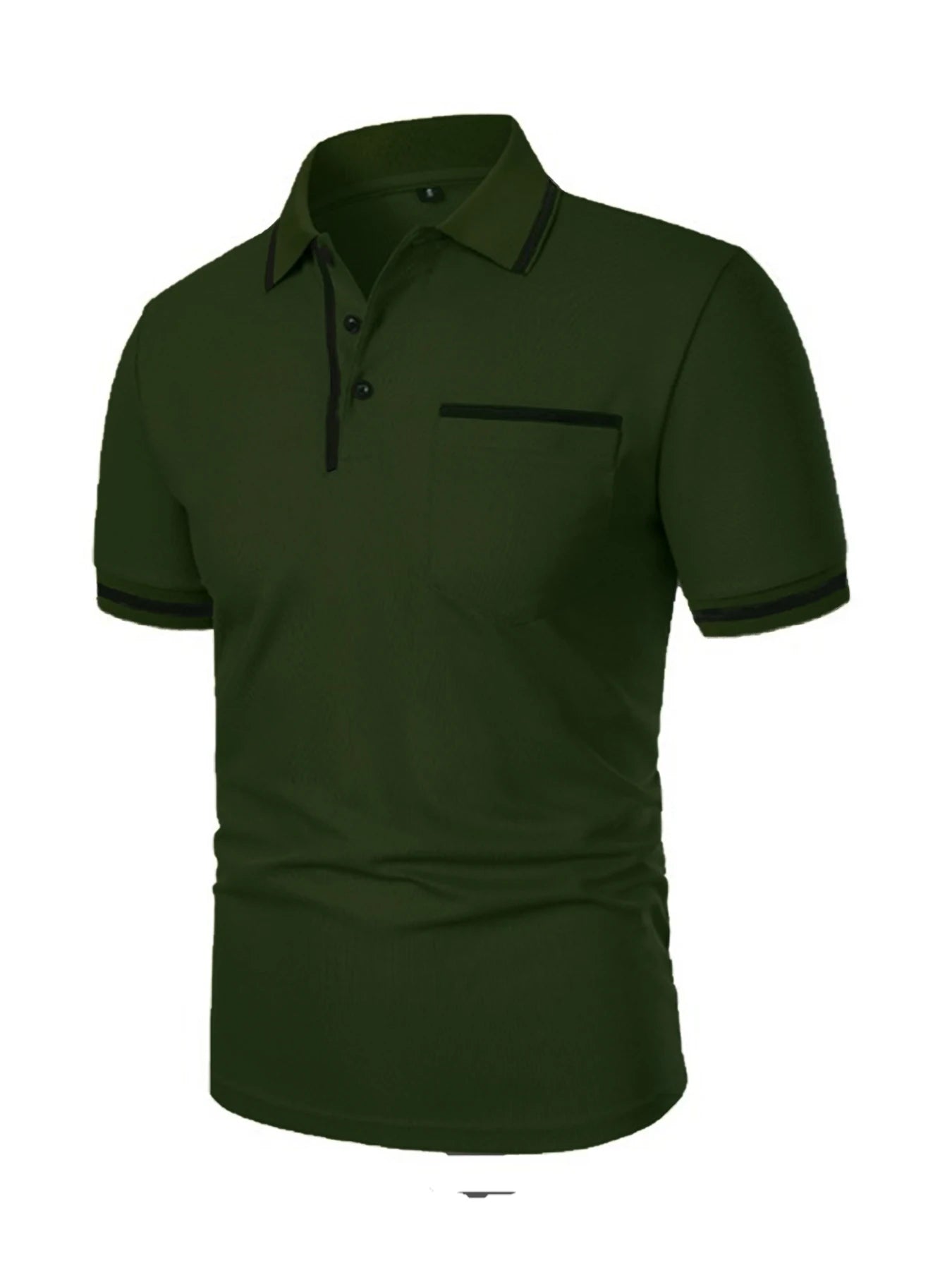 Men's Trendy Short Sleeve Polo - Breathable Casual Top with Pockets