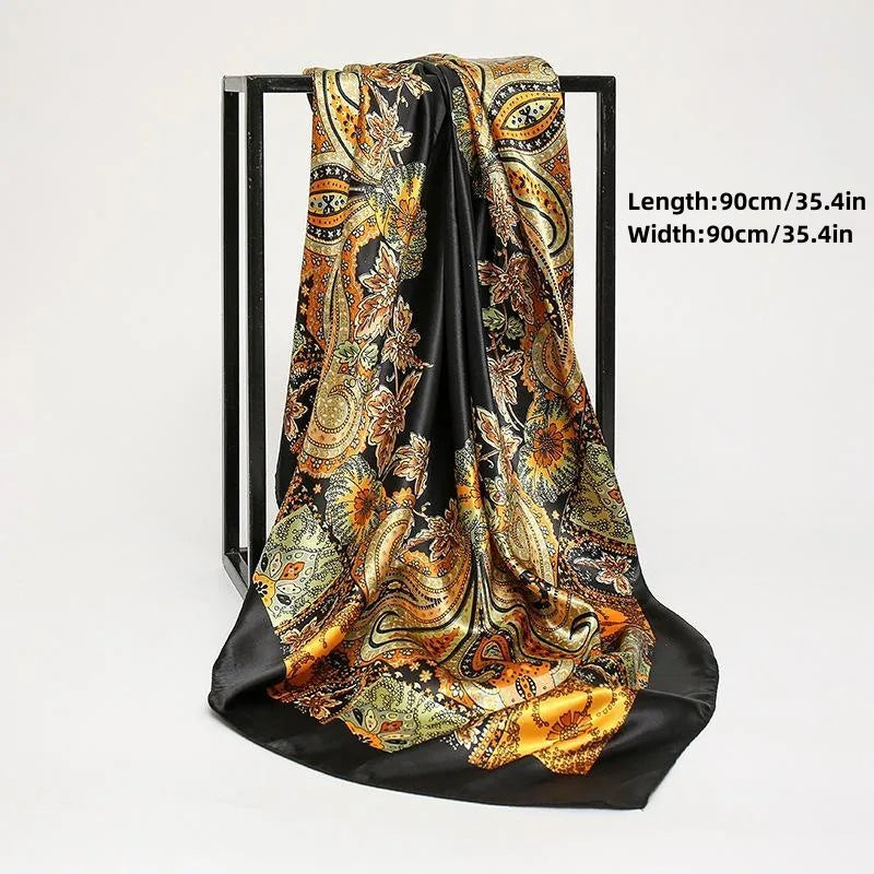 Head Scarf Women Pirate Costume Accessories Silk Red Bandana for Hair Wrapping Soft Neckerchief Silk Foulard Satin