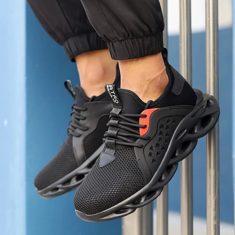 48 Size Steel Toe Cap Light Breathable Sneaker For Men Unisex Work Safety Shoes  Anti-smash And Anti-puncture Safety Sneakers - Badiee Stylez