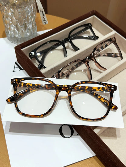 1Pc/3Pcs/4Pcs/6Pcs European and American Classic Popular Square Frame Glasses Set Men's and Women's Fashion Glasses Badiee Stylez