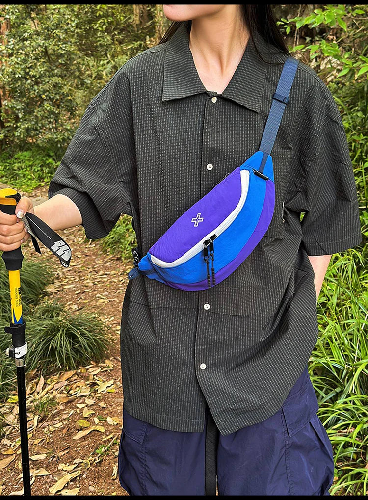 Casual Waterproof Chest Bags Large Capacity Crossbody Bags Korean Fashion Waist Bag Fanny Pack for Women Men's Travel Bag Banana