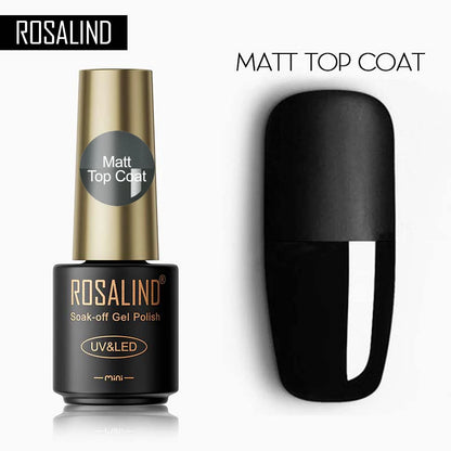 ROSALIND Hot-sale Bottle Gel Nail Polish Vernis Semi Permanent Primer Top Coat Bright Classic For Nail Art Design LED/UV Lamp RAMATT