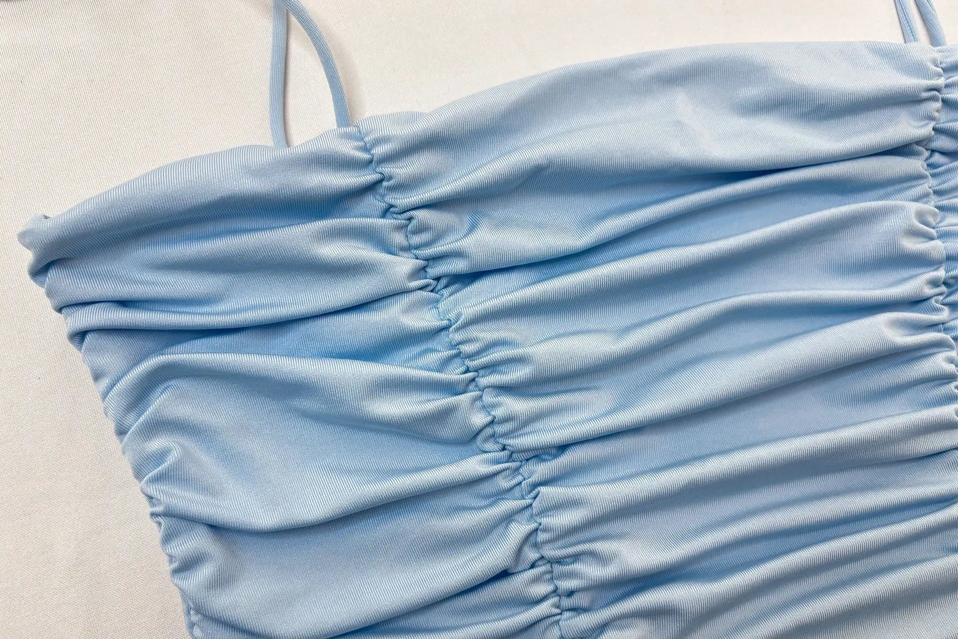 Fairyshely Sexy Female Summer Tied Strap Top 2025 Women Lace Sleeveless Bodycon Short Vest Lady Blue Off Shoulder Clud Crop Tops