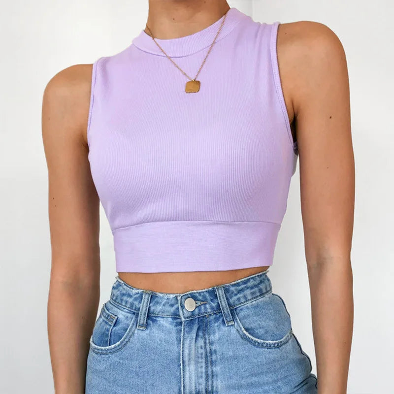 Sexy Backless Women Tank Top Bandage Slim Crop Top Summer 2024 Casual Streetwear Tops Solid Cotton Soft Criss Cross Top
